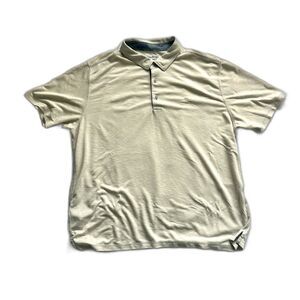 Tommy Bahama Polo Shirt Mens XXL Beige Marlin Logo Short Sleeve Casual Golf